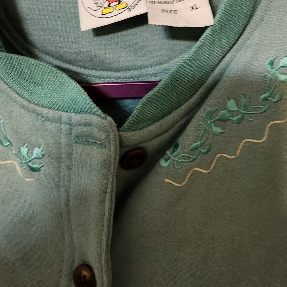 Vintage Mickey & Co-Mickey & Minnie Embroidered Fleece Sweater/Cardigan SIZE XL - Picture 4 of 5